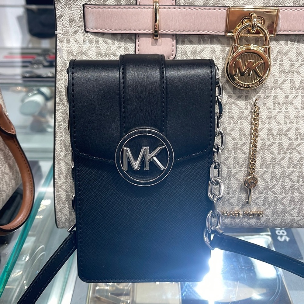 Michael Kors Carmen Small Logo Smartphone Crossbody Bag
 Black 
NWT